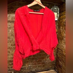 Polka dot jacquard top